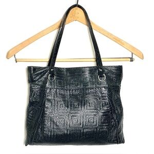 Gianni Chiarini Genuine Leather Black Woven Handbag